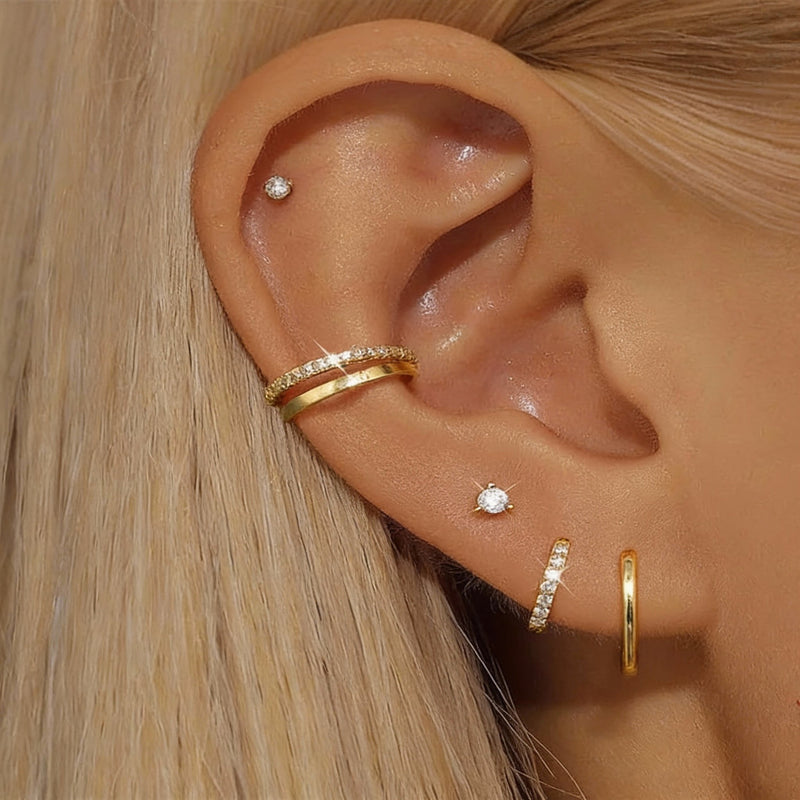 Teeth piercing closeup