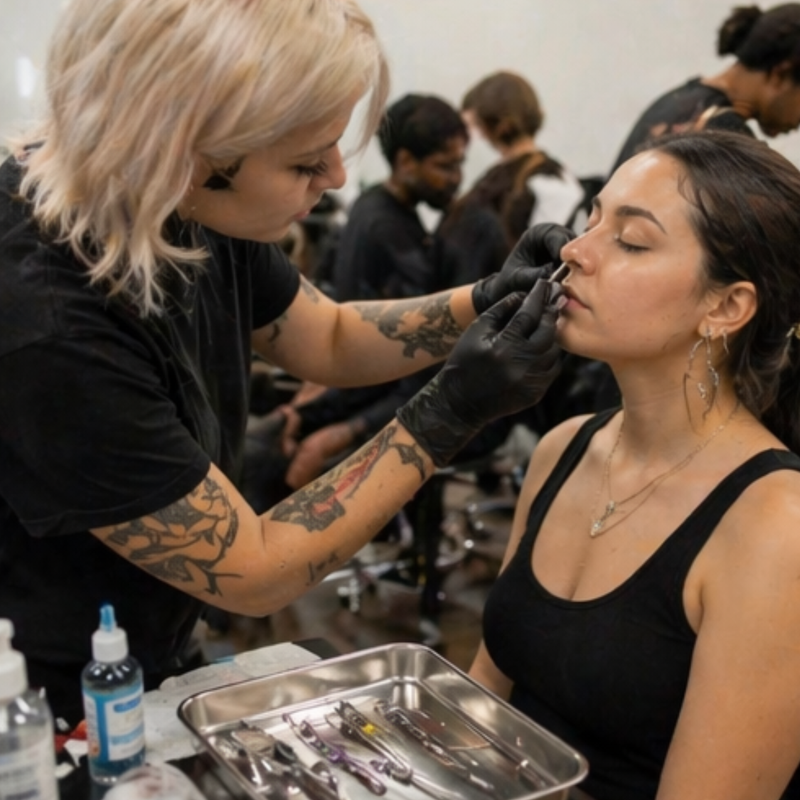 Piercing class student 3